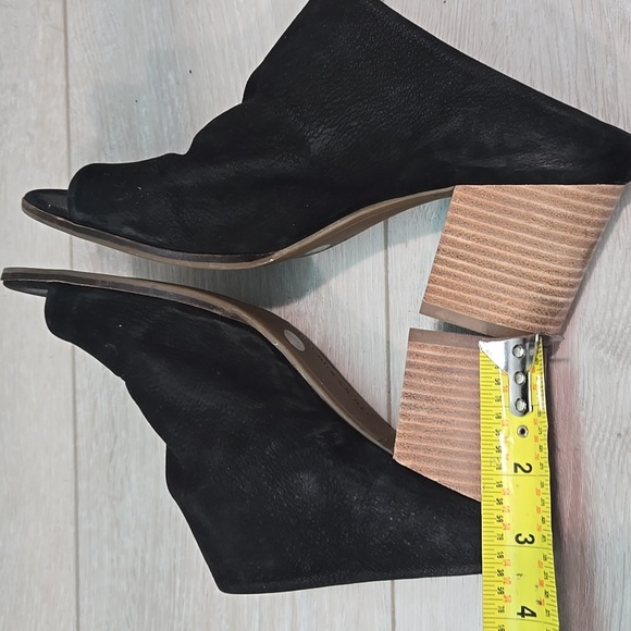 Lucky Brand Women Organza Black Suede Open Toe Mules Heels Sz 9M - Picture 8 of 13